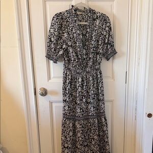 Max Studio Black and White Floral Maxi Dress
